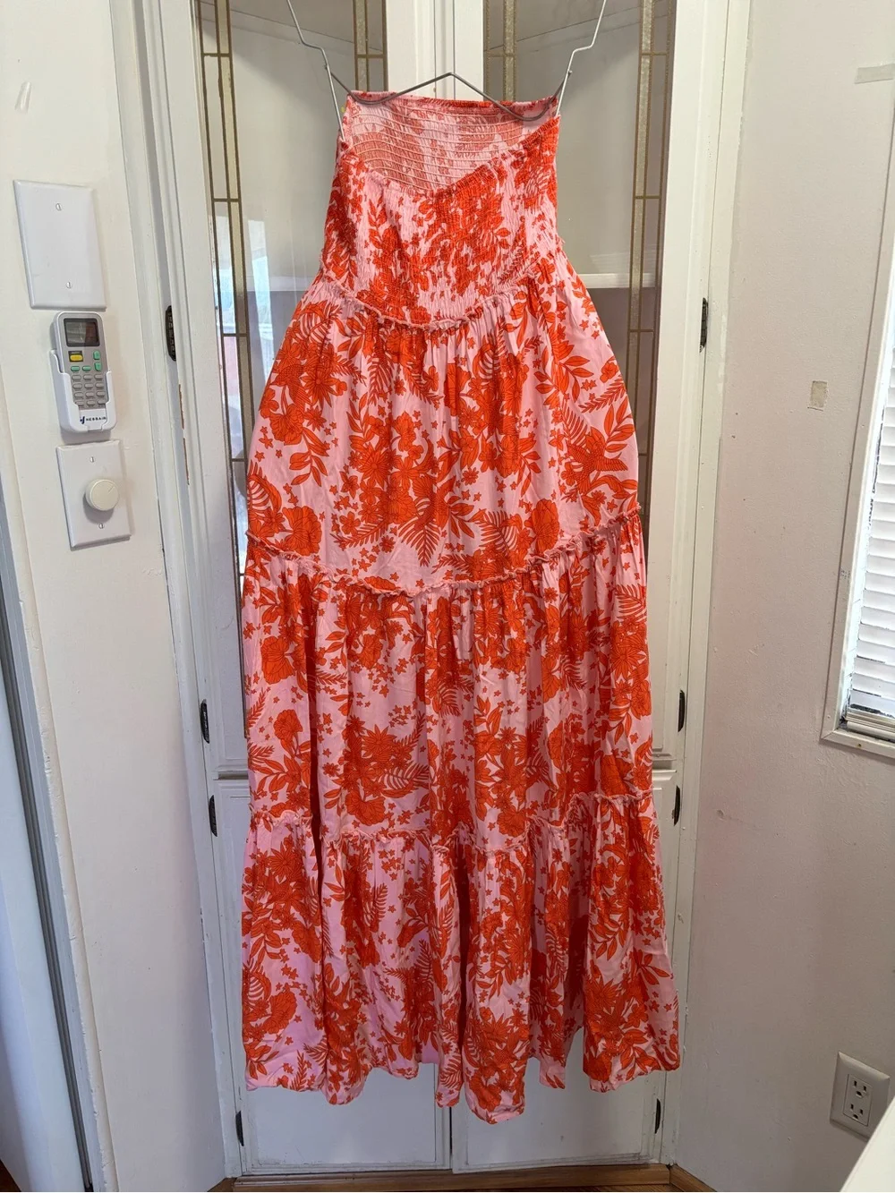 Abel The Label Strapless Pink and Red Floral Maxi Dress - Picture 3 of 9